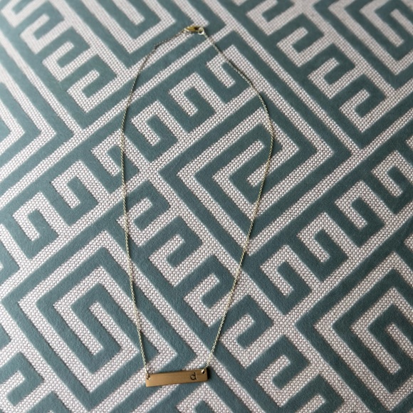 Gold Bar Initial “d” necklace - Picture 2 of 3